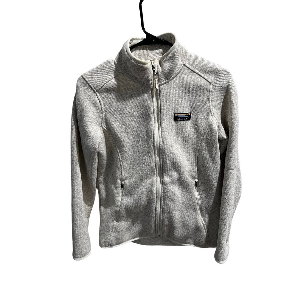 L.L.Bean Women’s Fleece Jacket Small Gray Full Zip Outdoor Casual